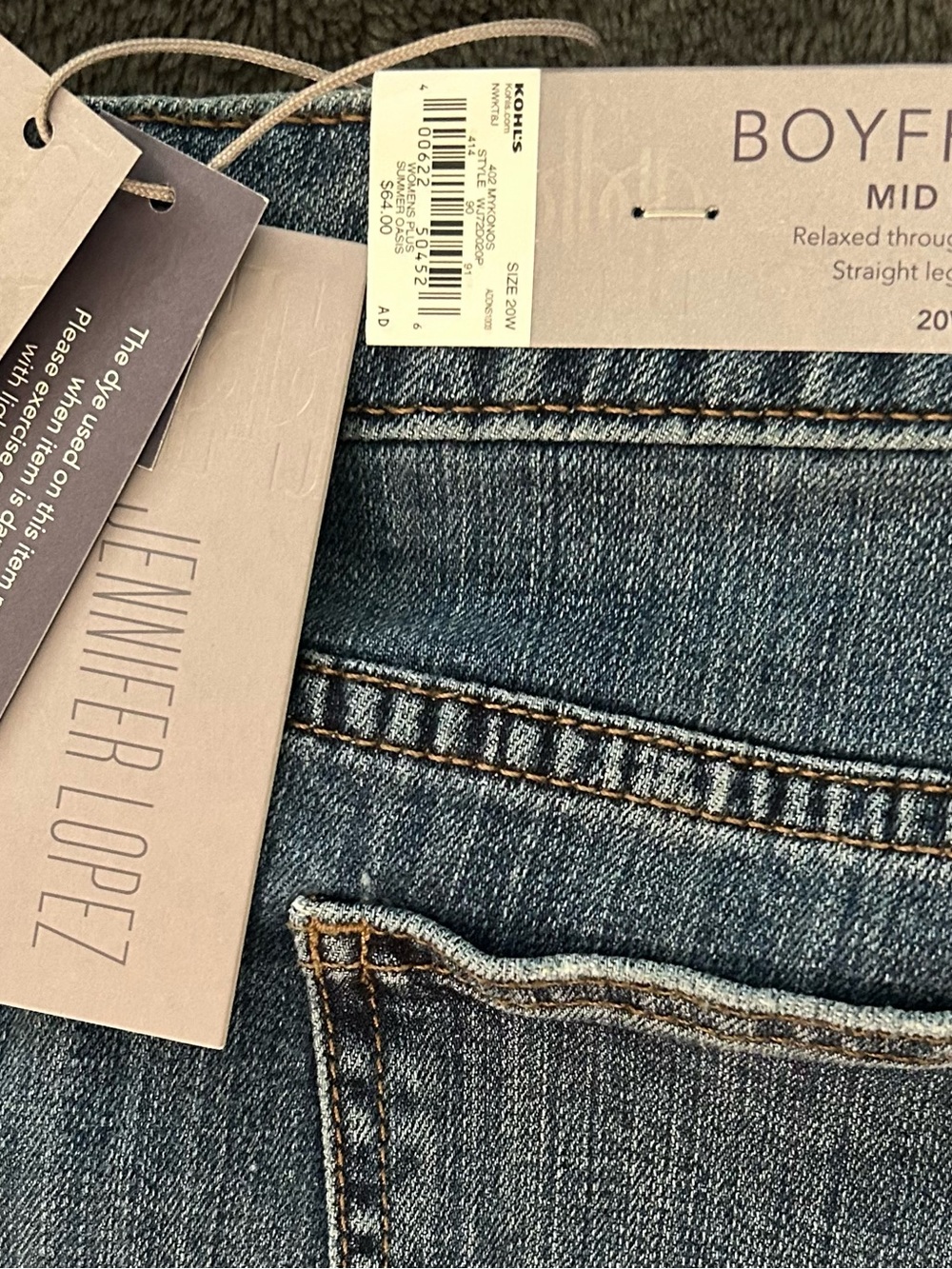Jennifer Lopez Distressed Boyfriend Jeans in Medium Blue - Picture 6 of 6